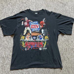 Vintage Super Bowl XXIV San Francisco 49ers Vs Denver Broncos XL Graphic T-Shirt